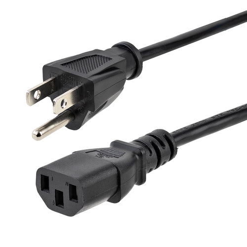 StarTech.com 3ft (1m) Computer Power Cord, NEMA 5-15P to C13, 10A 125V, 18AWG, Black Replacement AC Power Cord, Printer Power Cord, PC Power Supply Cable, Monitor Power Cable - UL Listed